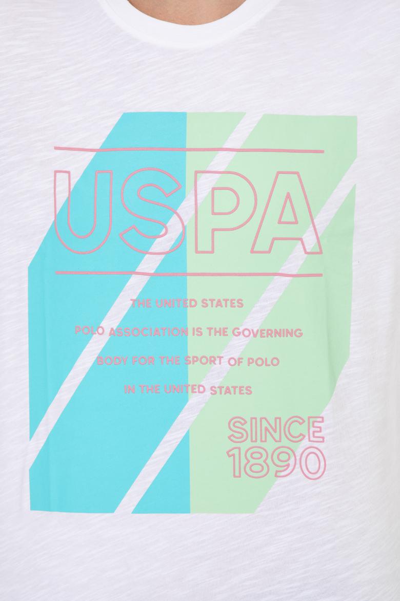 Erkek Beyaz Bisiklet Yaka Tişört - 50249177007