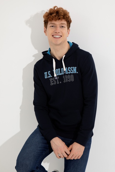 Erkek Lacivert Kapüşonlu Sweatshirt