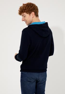 Erkek Lacivert Kapüşonlu Sweatshirt - 50257167011