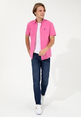 Erkek Pembe Kısa Kollu Gömlek - 50254416046