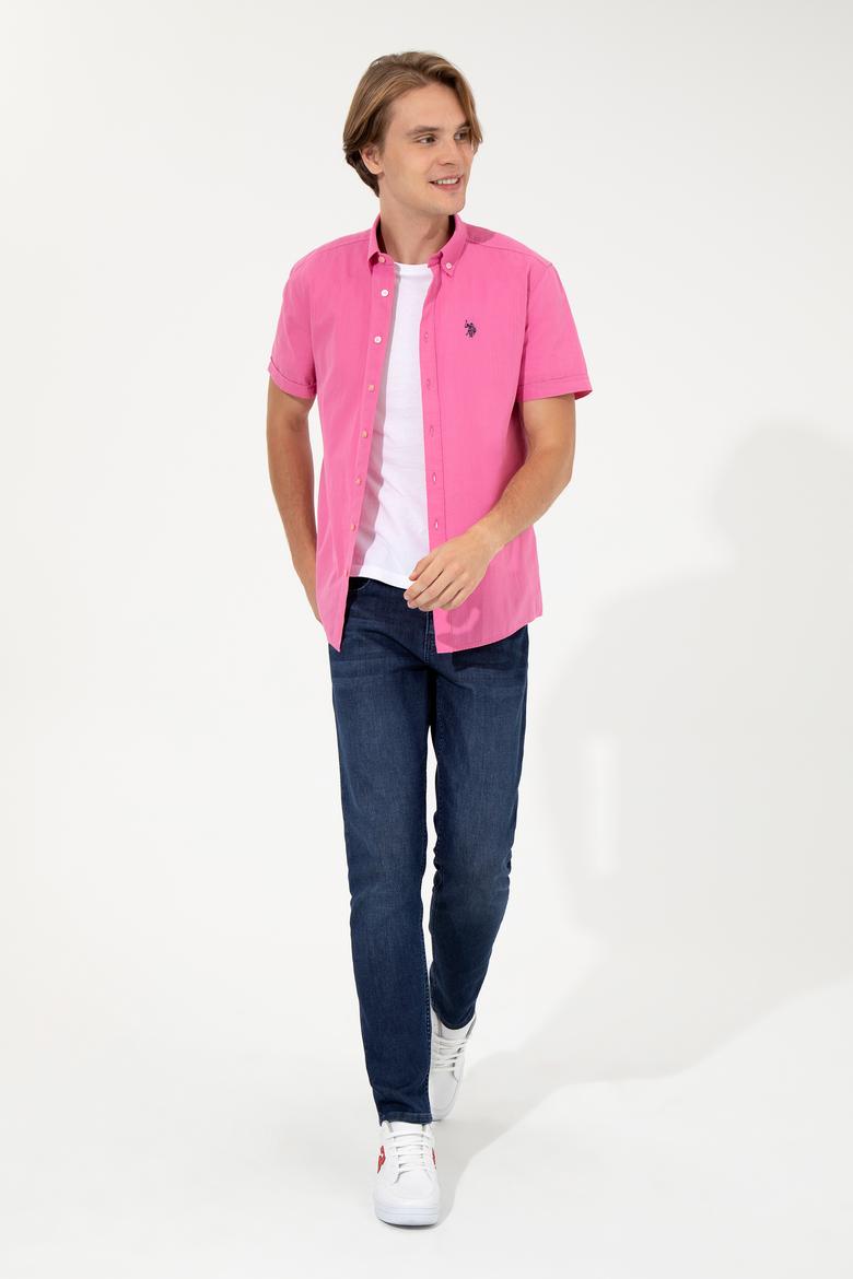 Erkek Pembe Kısa Kollu Gömlek - 50254416046