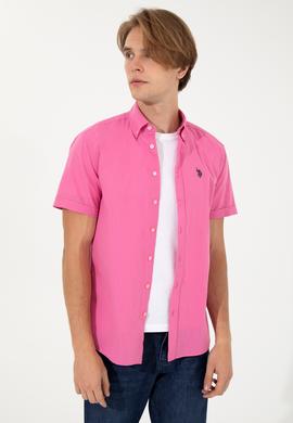 Erkek Pembe Kısa Kollu Gömlek - 50254416046