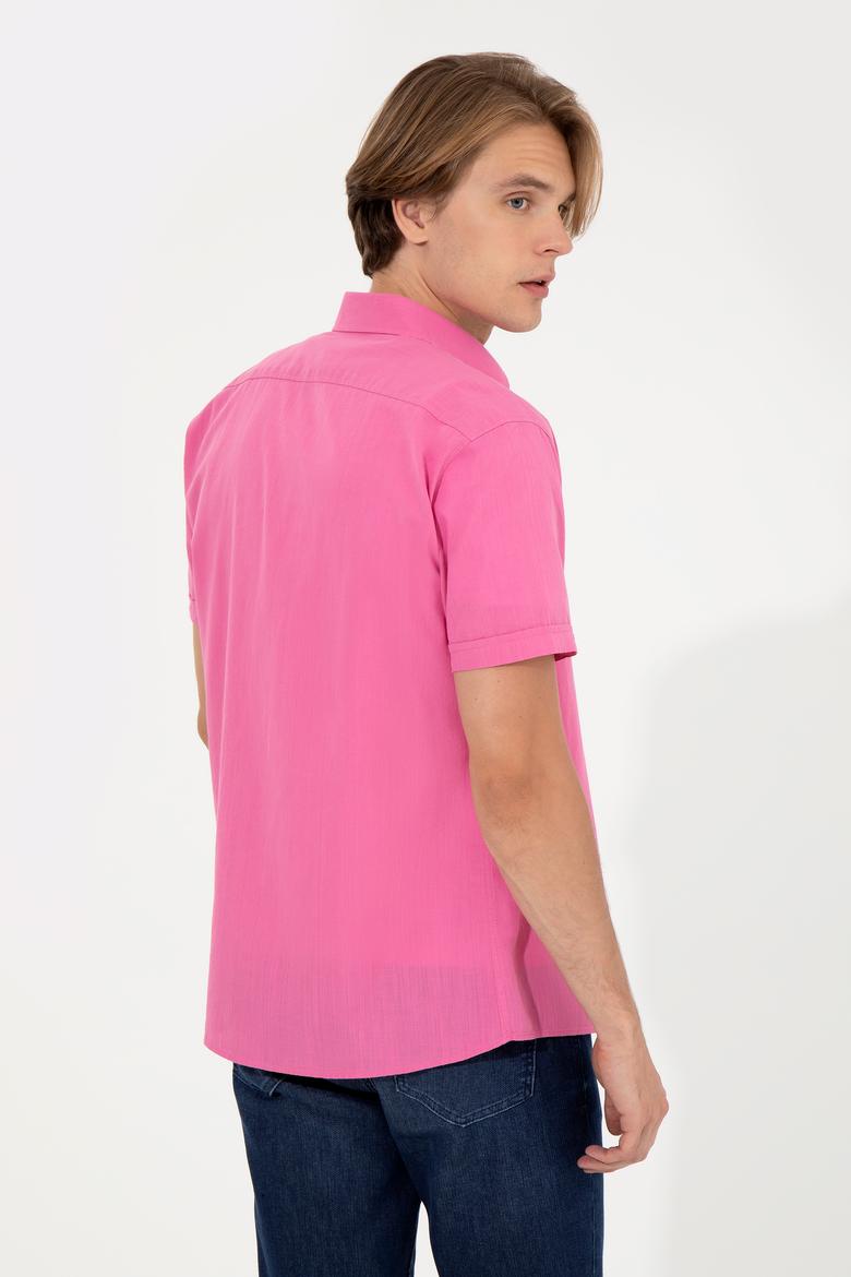 Erkek Pembe Kısa Kollu Gömlek - 50254416046