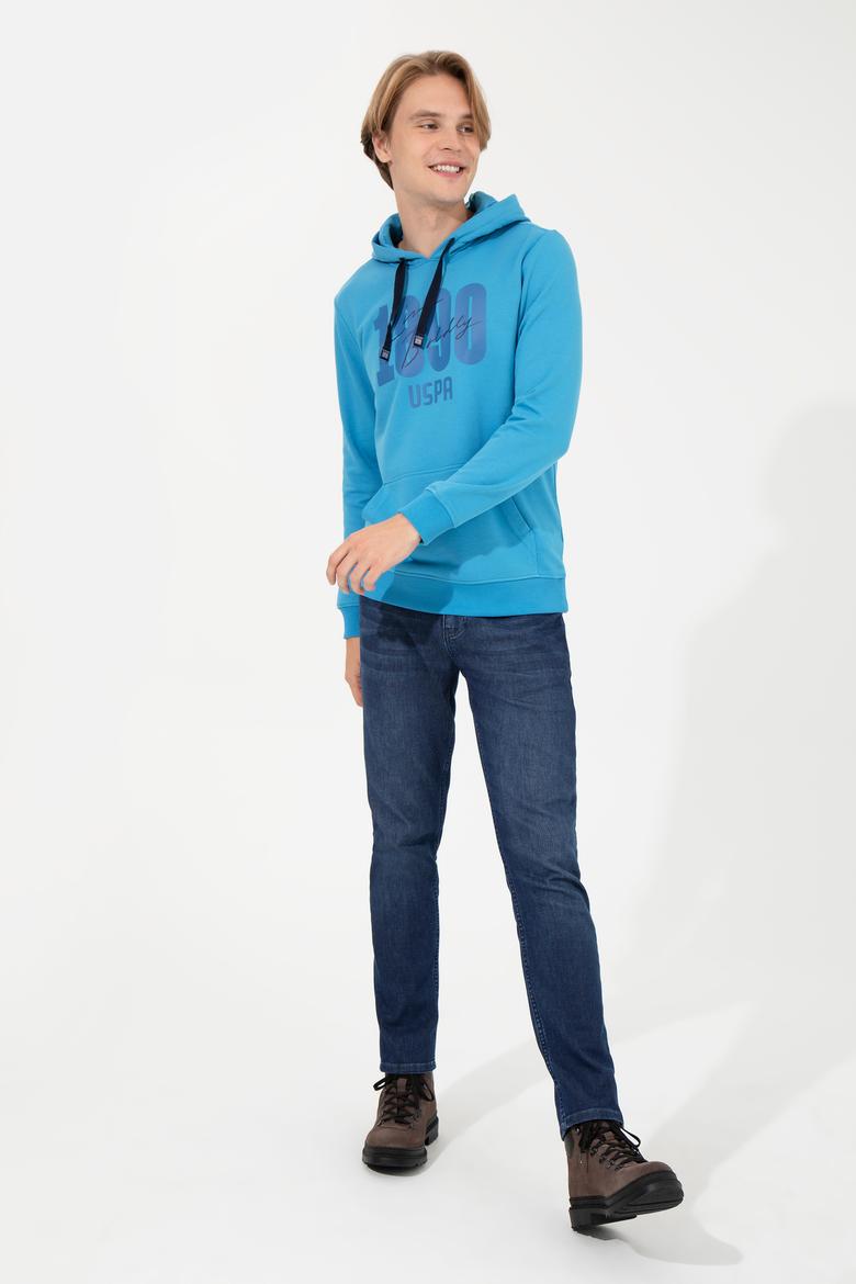 Erkek Kobalt Kapüşonlu Sweatshirt - 50257143031