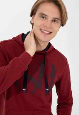 Erkek Vişne Kapüşonlu Sweatshirt - 50257202007
