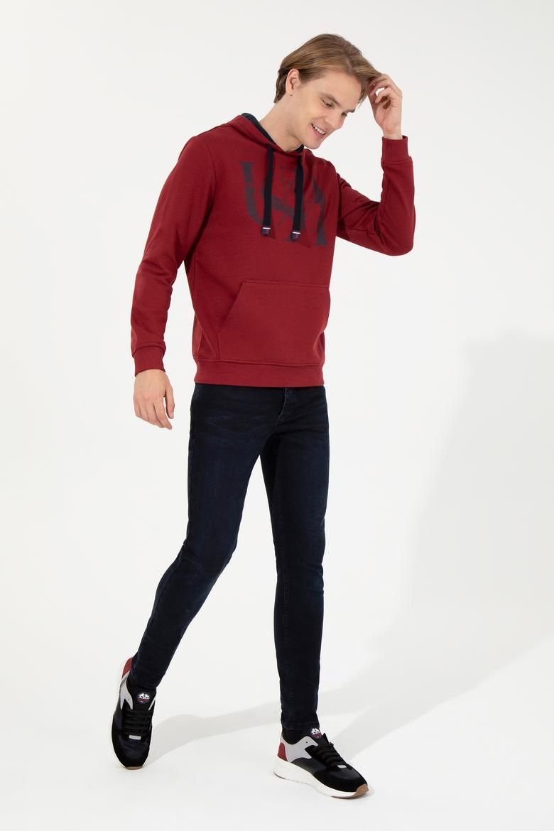 Erkek Vişne Kapüşonlu Sweatshirt - 50257202007