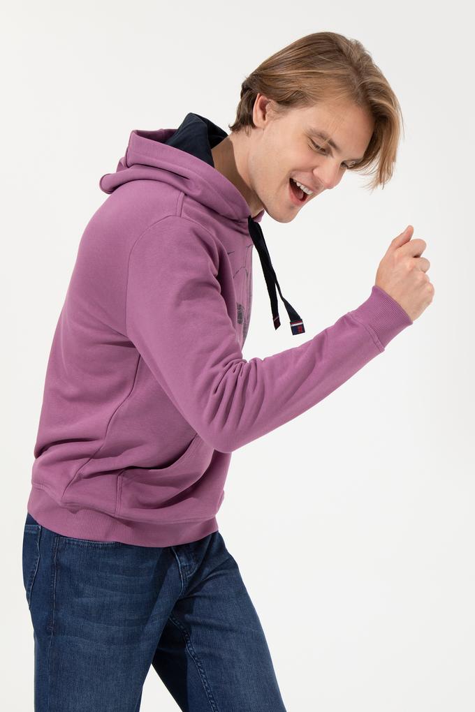 Erkek Menekşe Kapüşonlu Sweatshirt