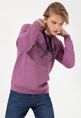 Erkek Menekşe Kapüşonlu Sweatshirt - 50257202077