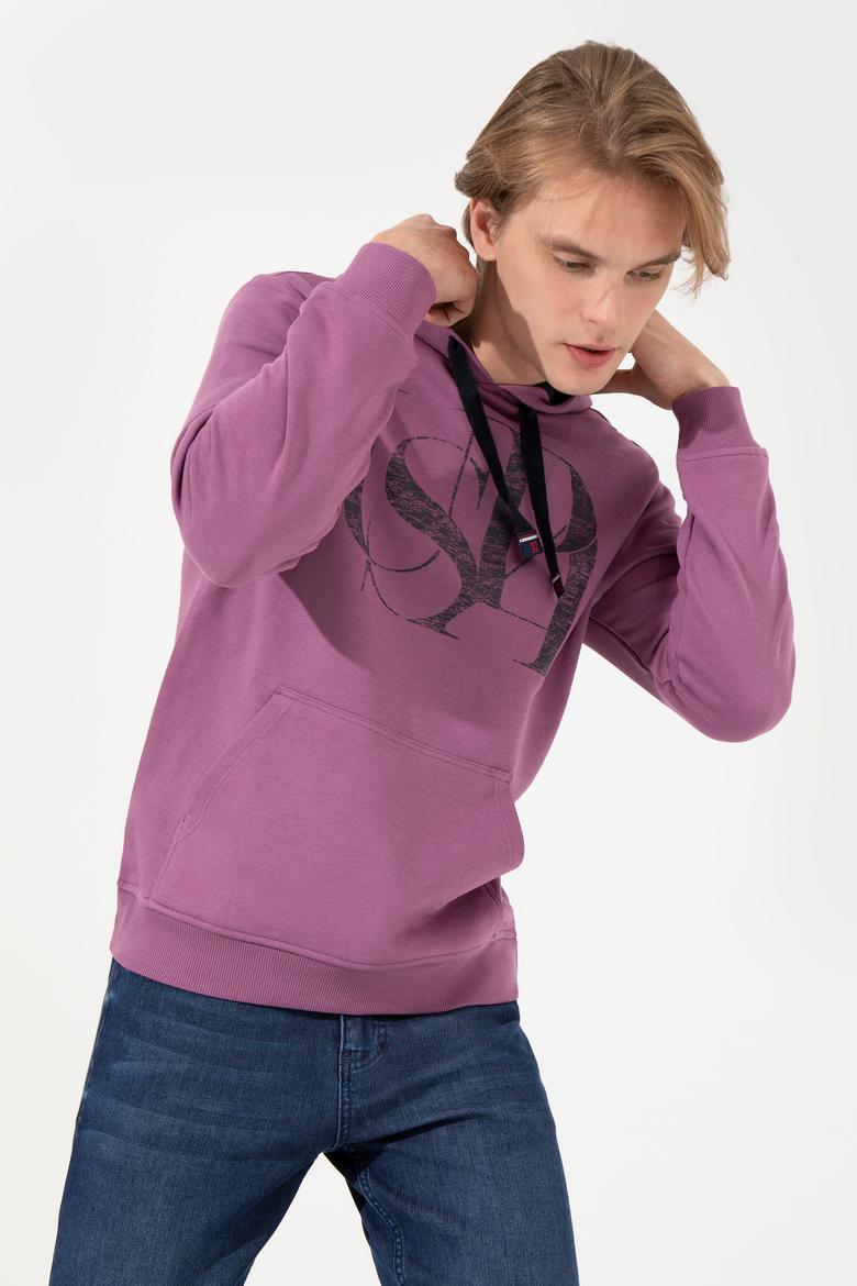 Erkek Menekşe Kapüşonlu Sweatshirt - 50257202077