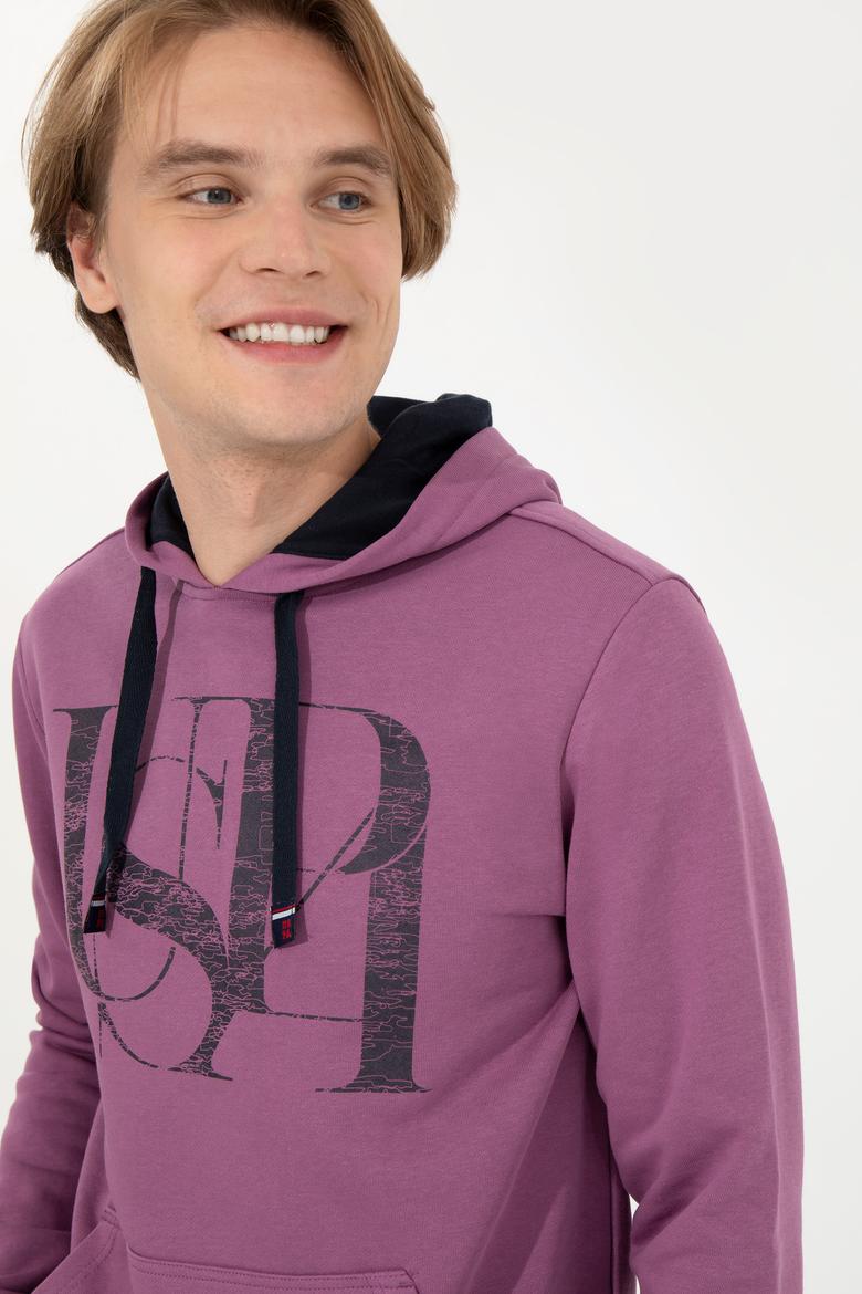 Erkek Menekşe Kapüşonlu Sweatshirt - 50257202077