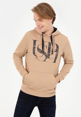 Erkek Camel Kapüşonlu Sweatshirt - 50257202057