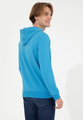 Erkek Kobalt Kapüşonlu Sweatshirt - 50257143031