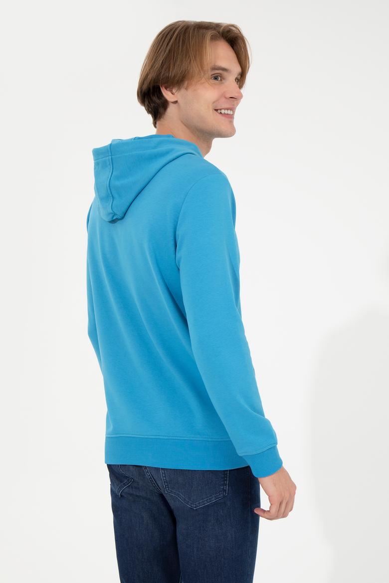 Erkek Kobalt Kapüşonlu Sweatshirt - 50257143031