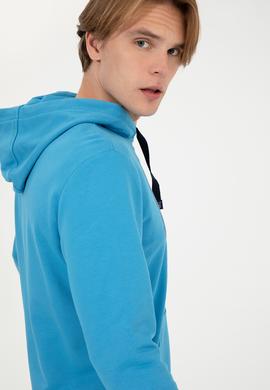 Erkek Kobalt Kapüşonlu Sweatshirt - 50257143031
