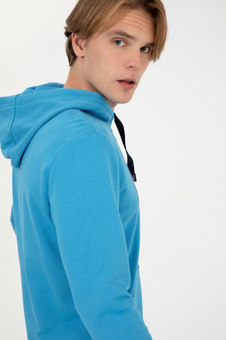 Erkek Kobalt Kapüşonlu Sweatshirt - 50257143031