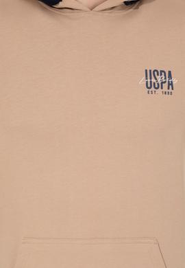 Erkek Camel Kapüşonlu Basic Sweatshirt - 50257225106