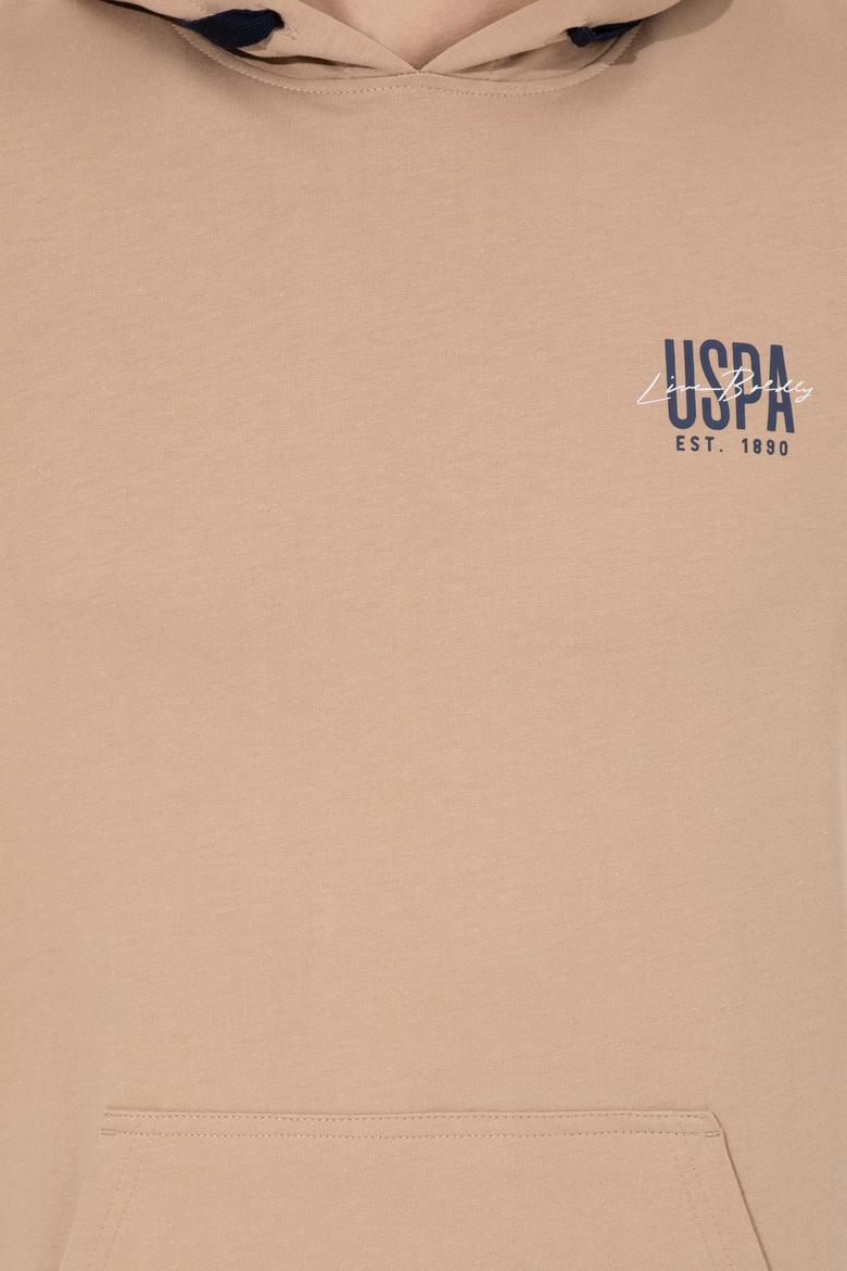 Erkek Camel Kapüşonlu Basic Sweatshirt - 50257225106