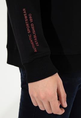 Erkek Siyah Bisiklet Yaka Sweatshirt - 50257198046