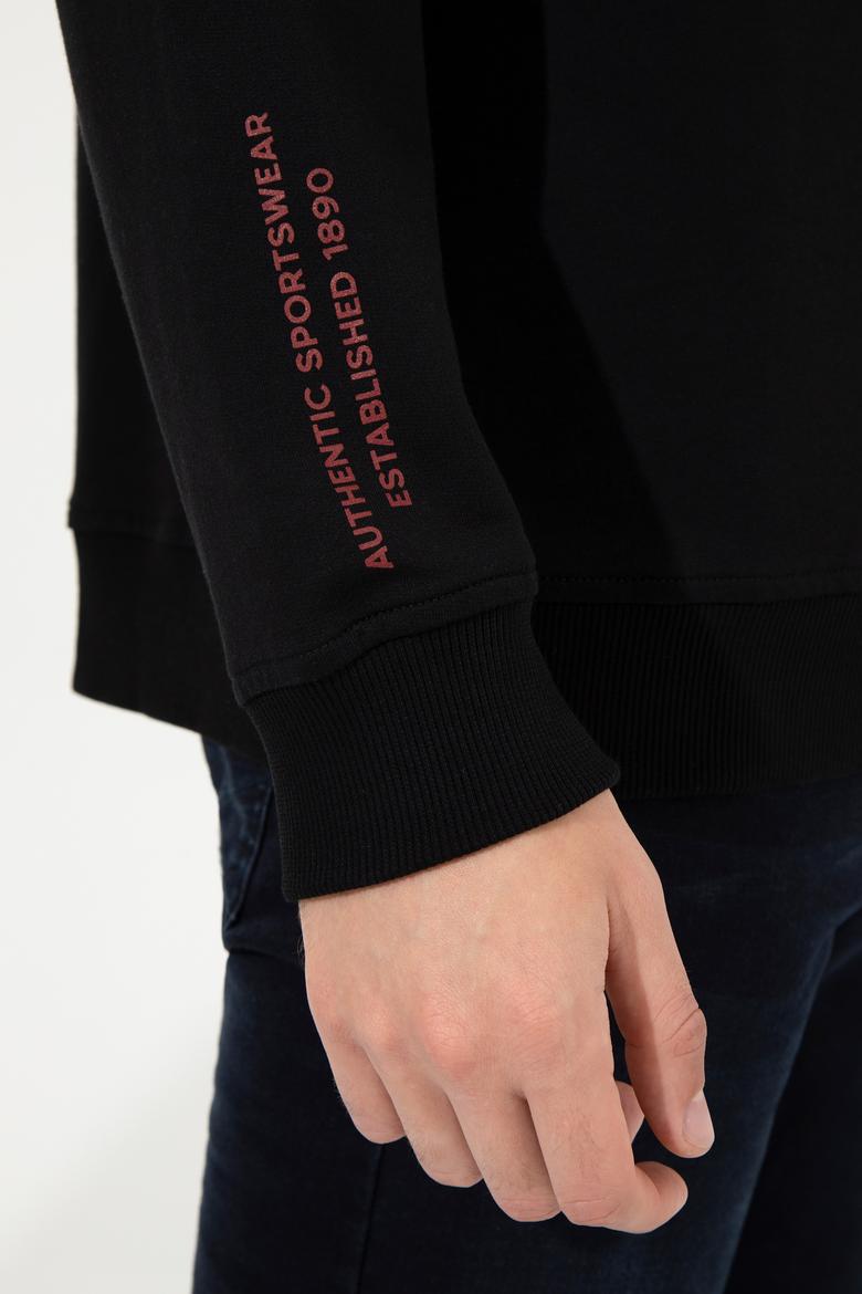 Erkek Siyah Bisiklet Yaka Sweatshirt - 50257198046