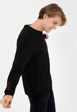 Erkek Siyah Bisiklet Yaka Sweatshirt - 50257198046