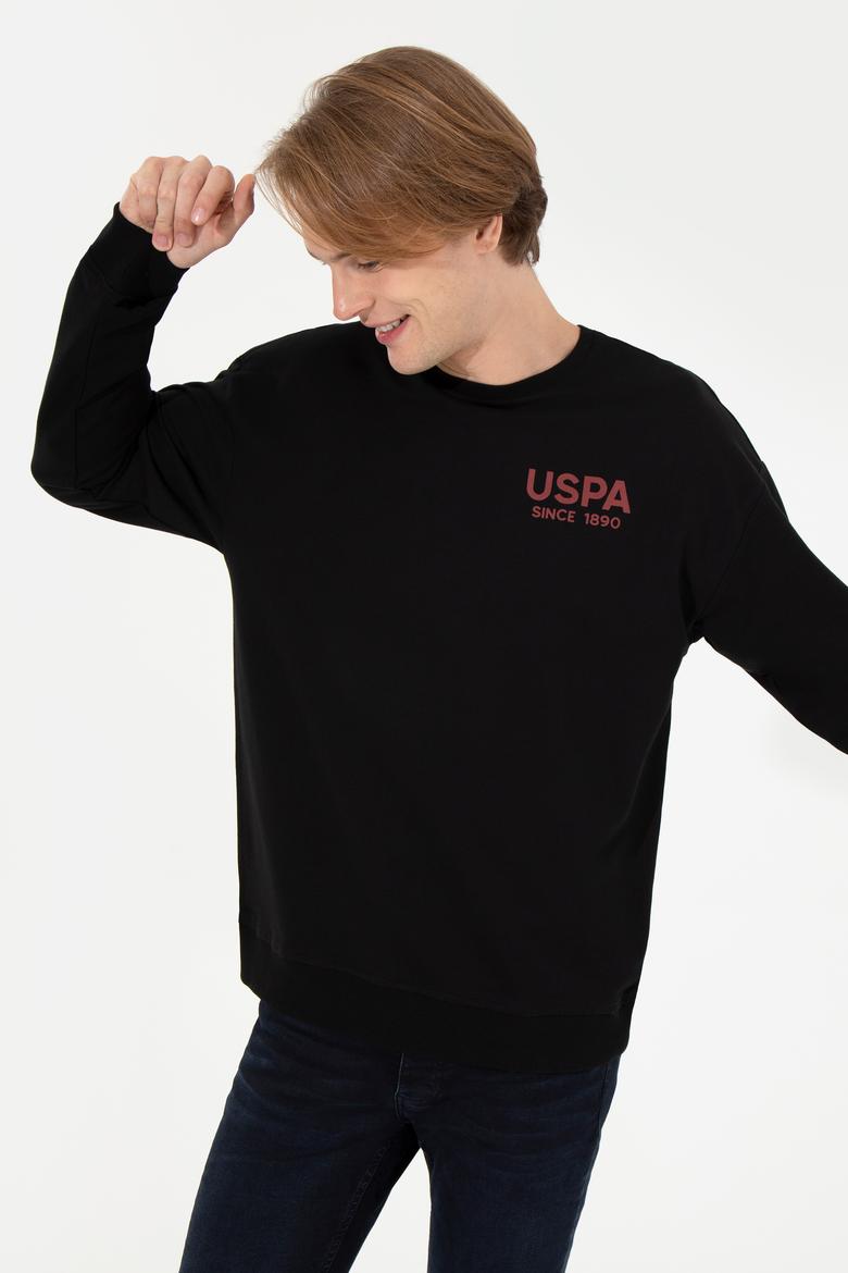 Erkek Siyah Bisiklet Yaka Sweatshirt - 50257198046