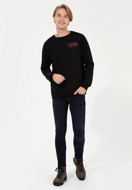 Erkek Siyah Bisiklet Yaka Sweatshirt - 50257198046