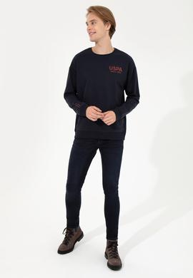 Erkek Lacivert Bisiklet Yaka Sweatshirt - 50257198016
