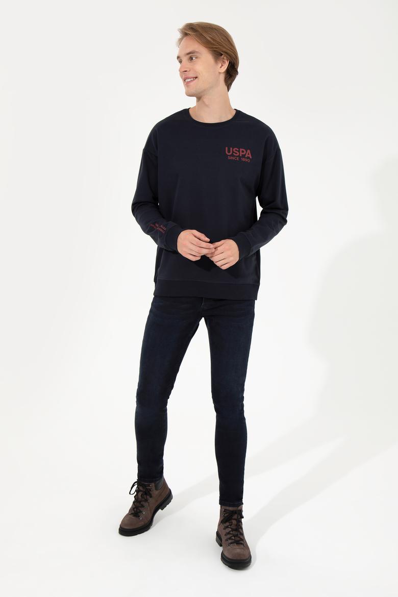 Erkek Lacivert Bisiklet Yaka Sweatshirt - 50257198016