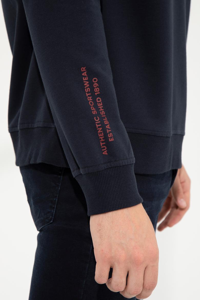 Erkek Lacivert Bisiklet Yaka Sweatshirt - 50257198016