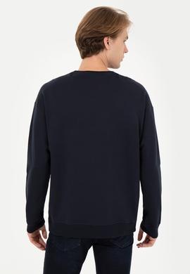 Erkek Lacivert Bisiklet Yaka Sweatshirt - 50257198016