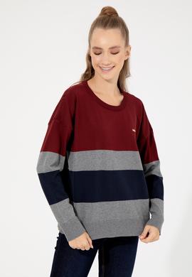 Kadın Vİşne Bisiklet Yaka Kazak - 50252042029