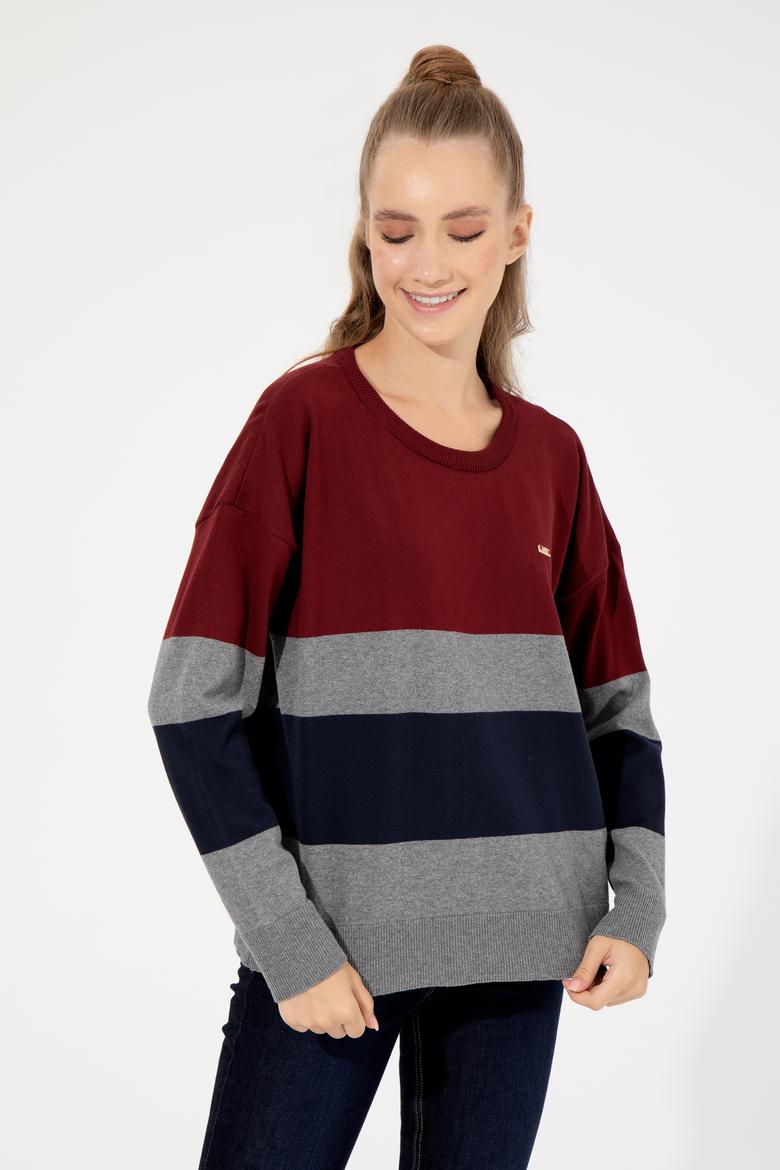 Kadın Vİşne Bisiklet Yaka Kazak - 50252042029