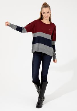 Kadın Vİşne Bisiklet Yaka Kazak - 50252042029