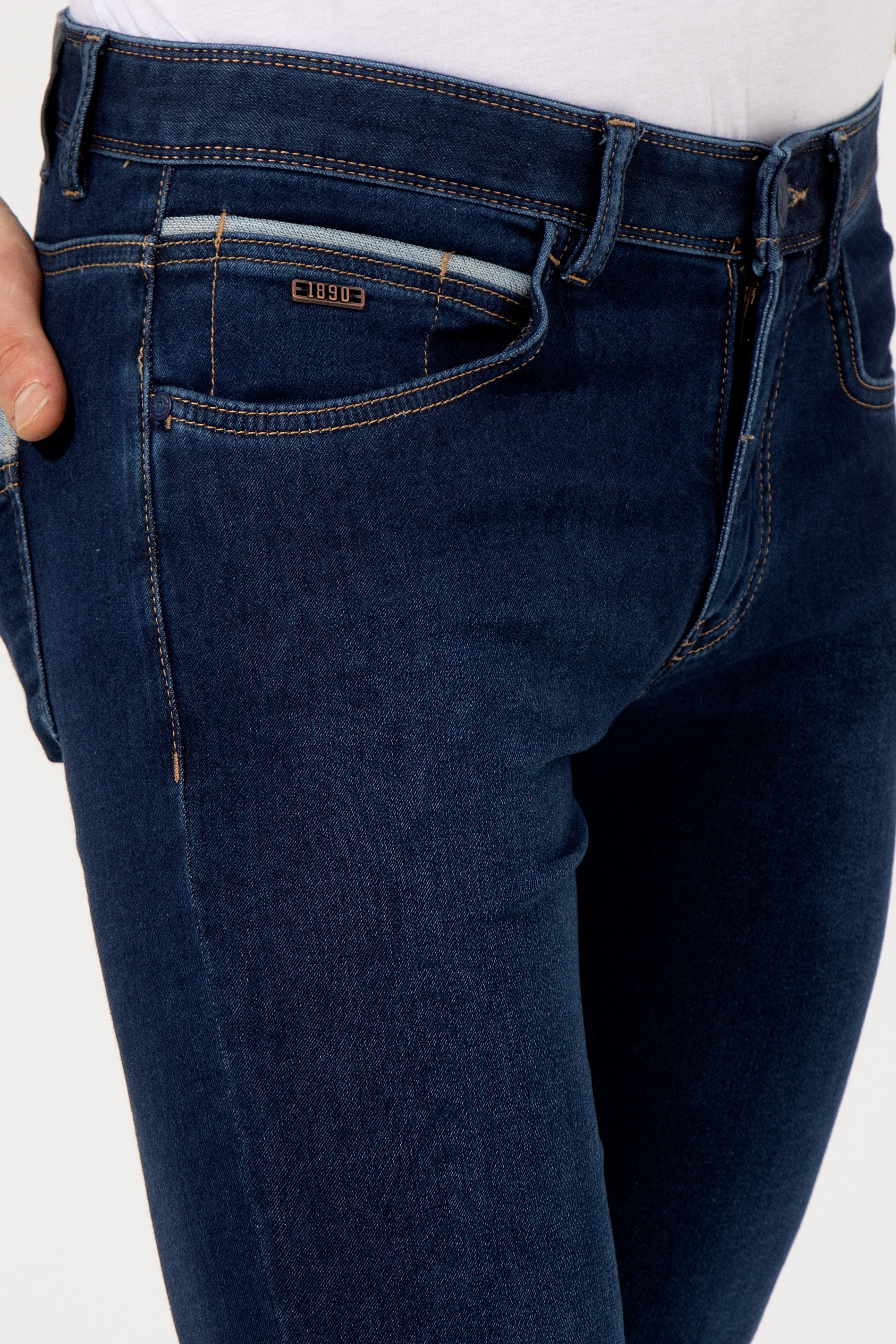 Erkek Mavi Denim Pantolon - Image 5