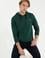 Erkek Yeşil Kapüşonlu Basic Sweatshirt