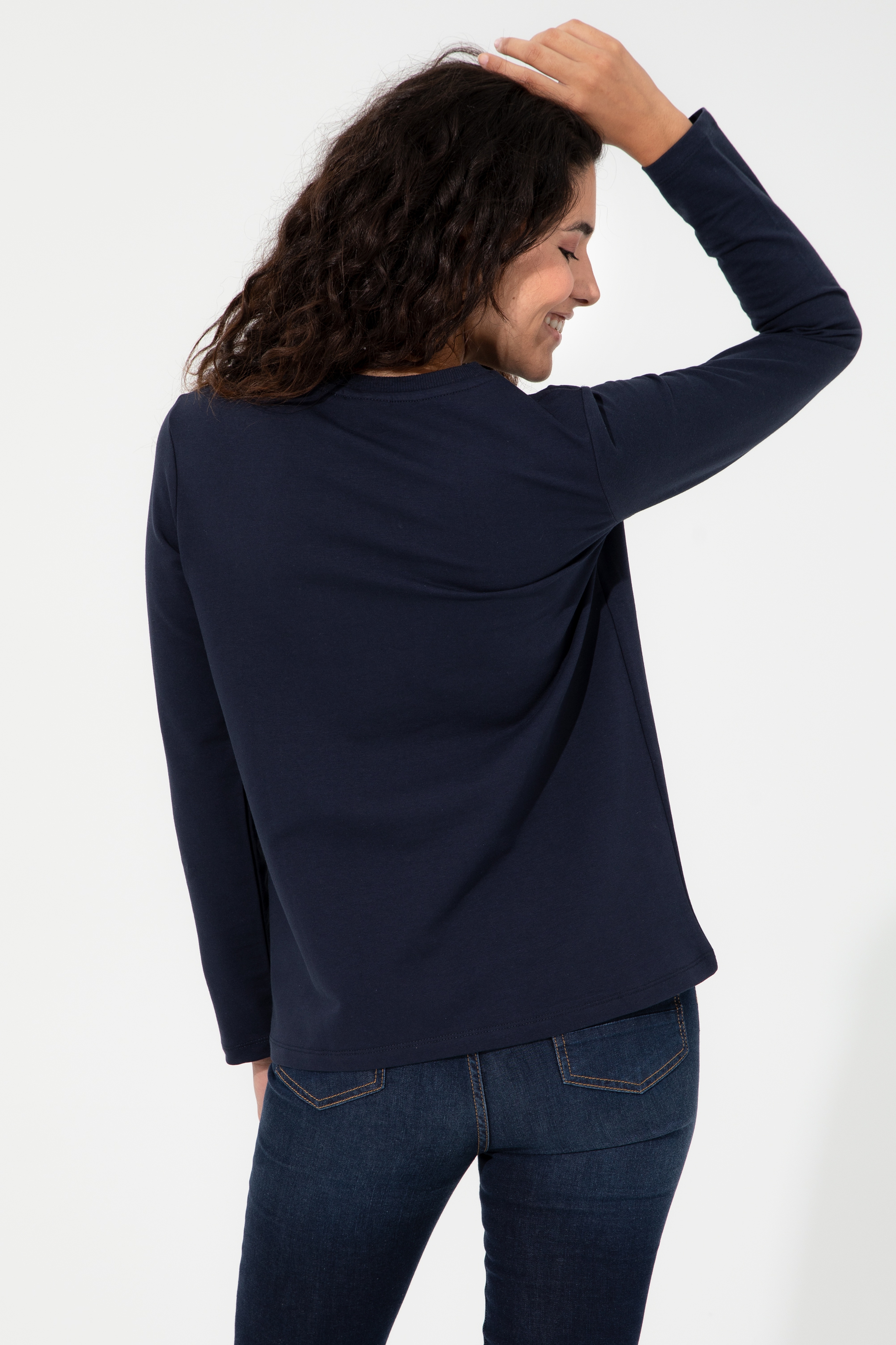 Kadın Lacivert Sweatshirt - Image 5