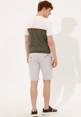 Erkek Açık Gri Dokuma Şort - 50246140068