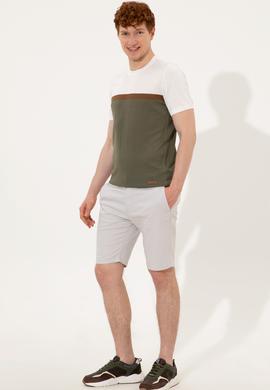 Erkek Açık Gri Dokuma Şort - 50246140068