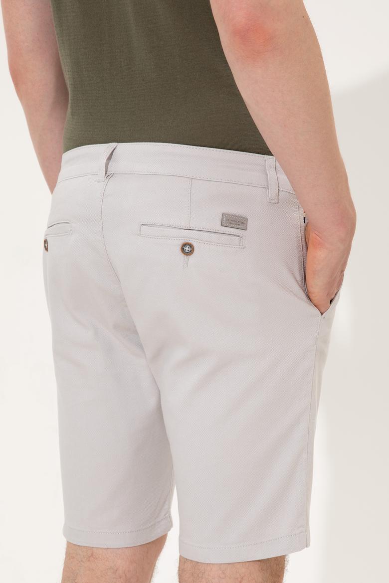 Erkek Açık Gri Dokuma Şort - 50246140068