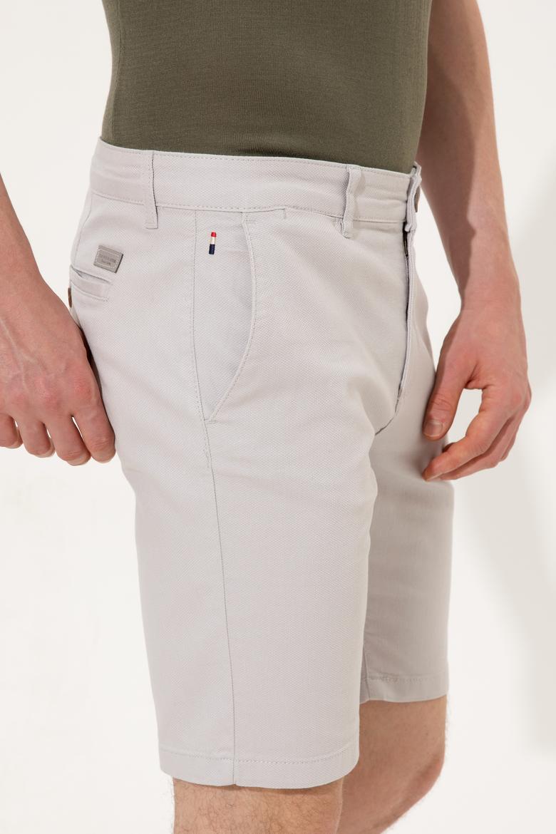 Erkek Açık Gri Dokuma Şort - 50246140068