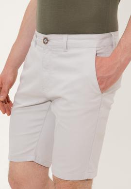 Erkek Açık Gri Dokuma Şort - 50246140068