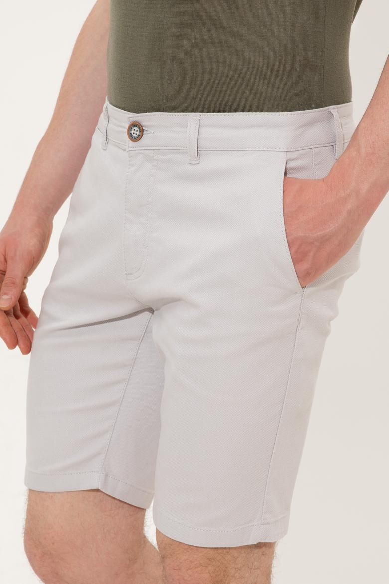 Erkek Açık Gri Dokuma Şort - 50246140068
