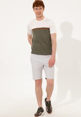 Erkek Açık Gri Dokuma Şort - 50246140068