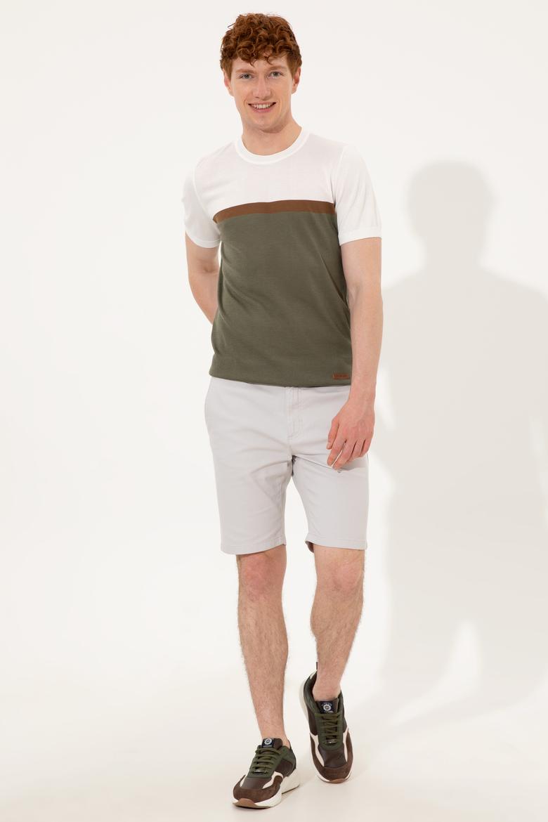 Erkek Açık Gri Dokuma Şort