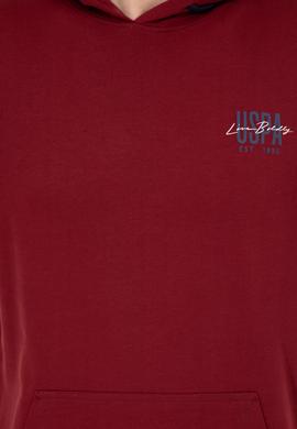 Erkek Vişne Kapüşonlu Basic Sweatshirt - 50257225009