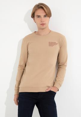 Erkek Camel Sweatshirt - 50253289031