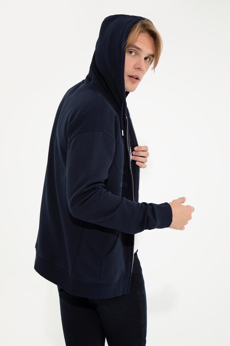 Erkek Lacivert Comfort Örme Hırka - 50253388002