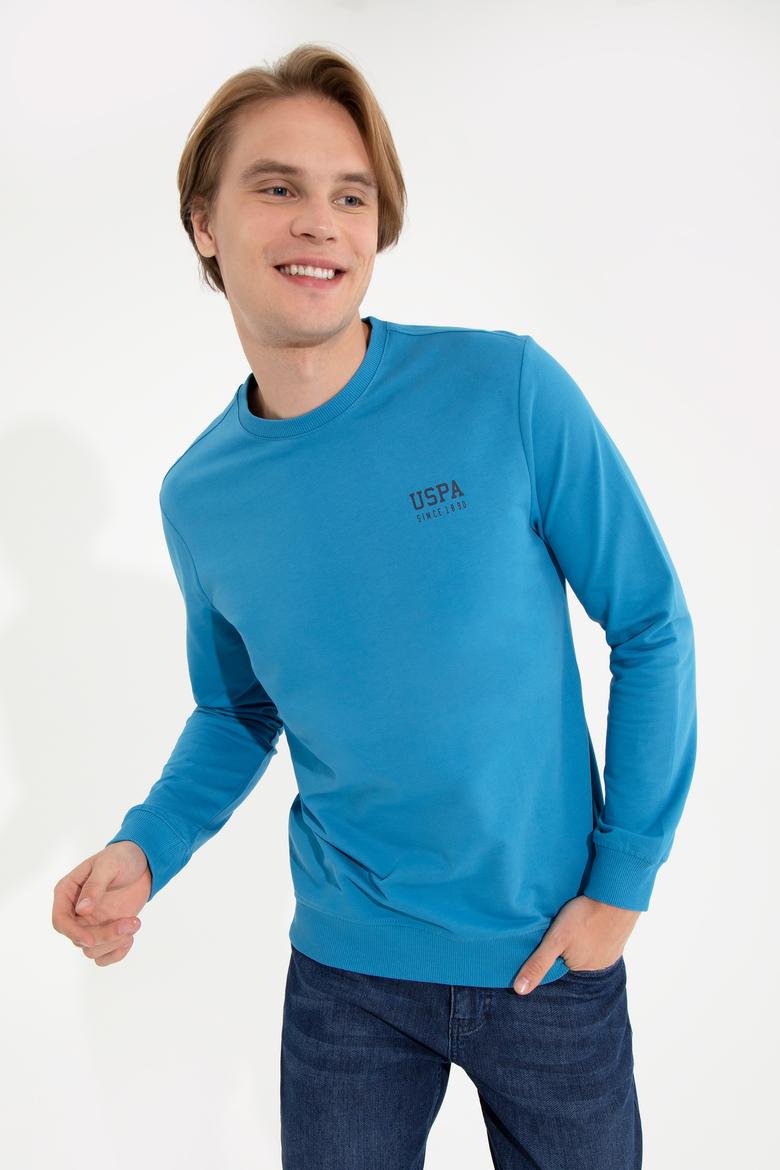 Erkek Kobalt Mavi Basic Sweatshirt