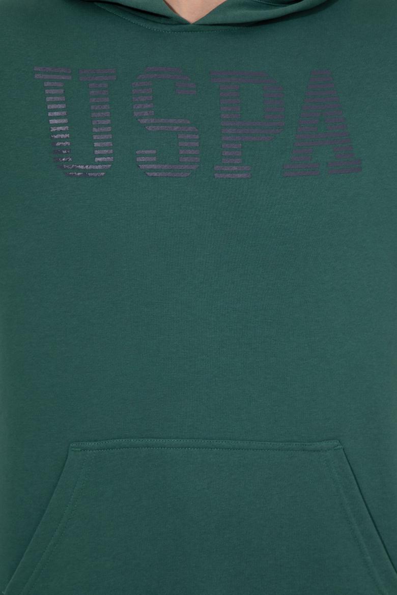 Erkek Yeşil Kapüşonlu Basic Sweatshirt - 50257164050