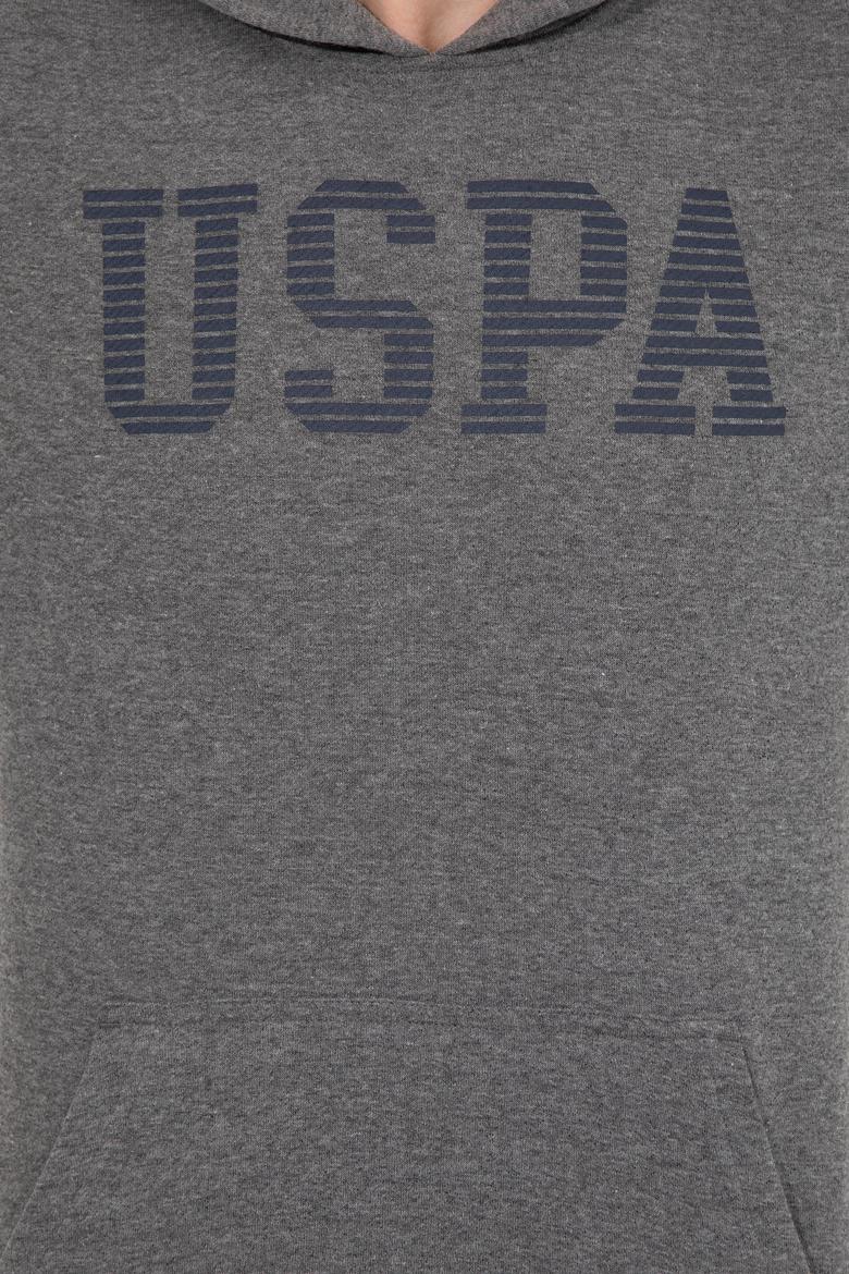 Erkek Antrasit Melanj Kapüşonlu Basic Sweatshirt - 50257164030